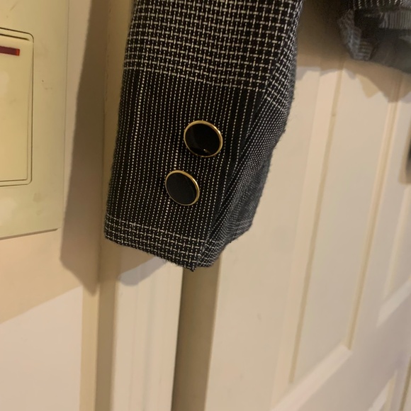 Kasper for ASL Black/White Plaid Lined Short Blazer sz 10 - Picture 5 of 5